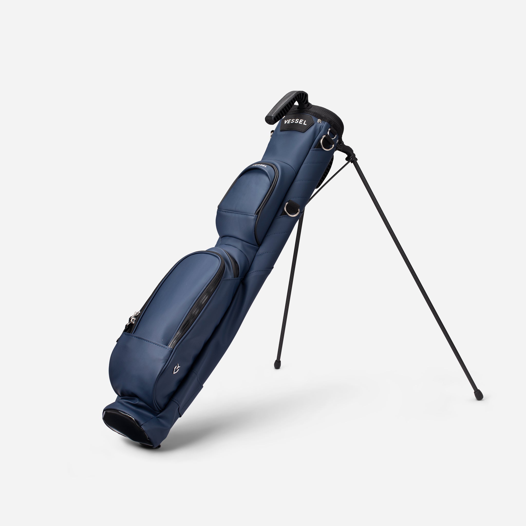 #colour_navy golf bag on a white background